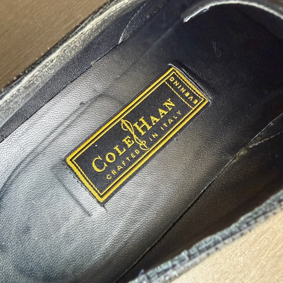 Vintage 80s Cole Haan Made in Italy Black Patent Leather Dress Shoes Size 11.5 D - Picture 9 of 12